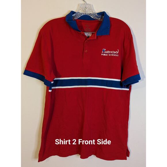 Harmony Public Schools MS Original Red Uniform Polo Shirt 5 Bundle Adult Medium - Picture 4 of 16